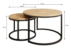 Ovalo - Salontafel set van 2 - Zwart