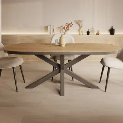 Ovelis - Eetkamertafel - Eikenpatroon - 209x100x77 cm