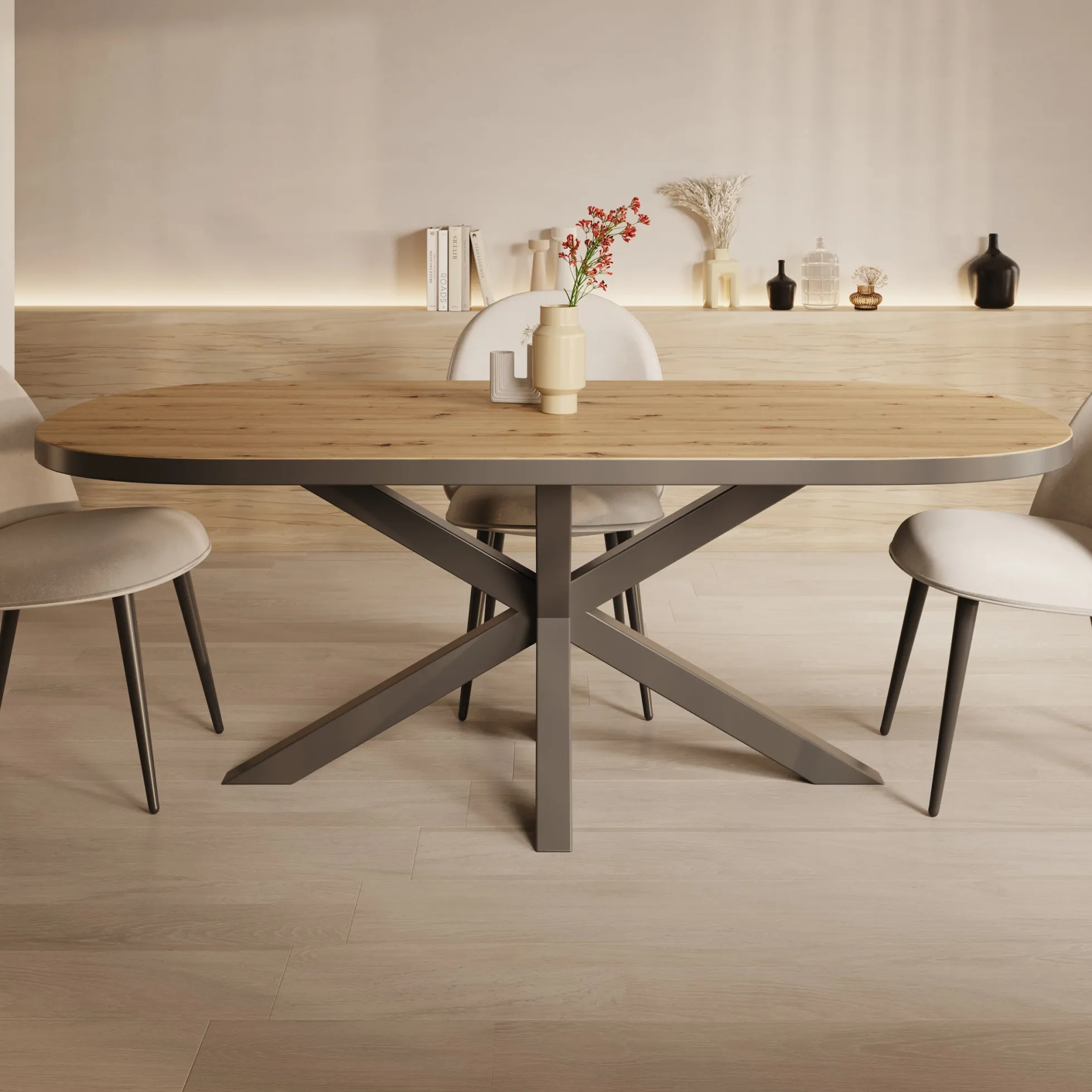 Ovelis - Eetkamertafel - Eikenpatroon - 209x100x77 cm