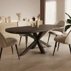 Ovelis - Eetkamertafel - Zwart eiken - 209x100x77 cm