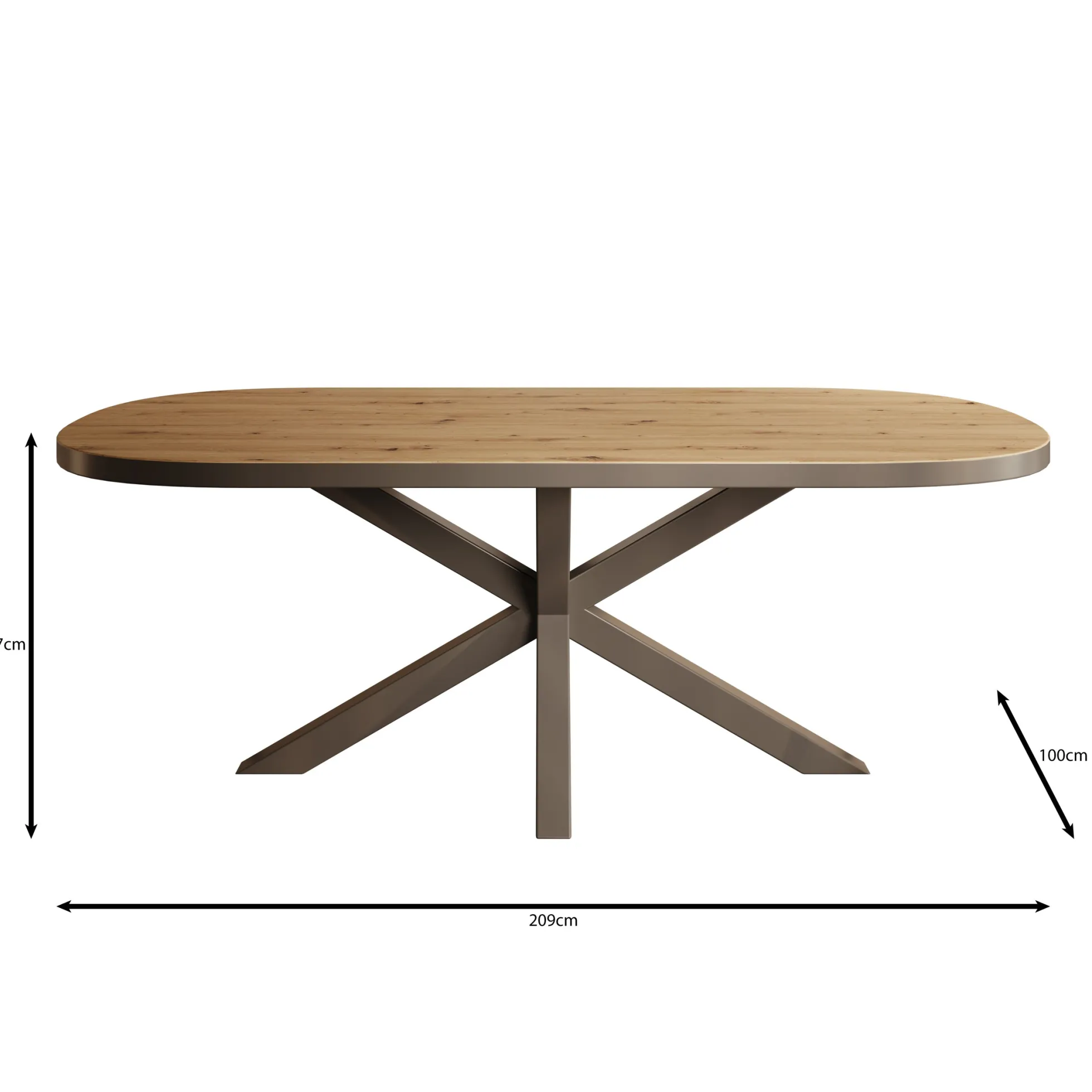 Ovelis - Eetkamertafel - Zwart eiken - 209x100x77 cm