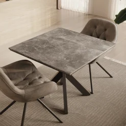 Pacey - Eetkamertafel - Betonlook - 90x90x74 cm