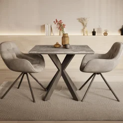 Pacey - Eetkamertafel - Betonlook - 90x90x74 cm