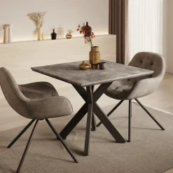Pacey - Eetkamertafel - Betonlook - 90x90x74 cm