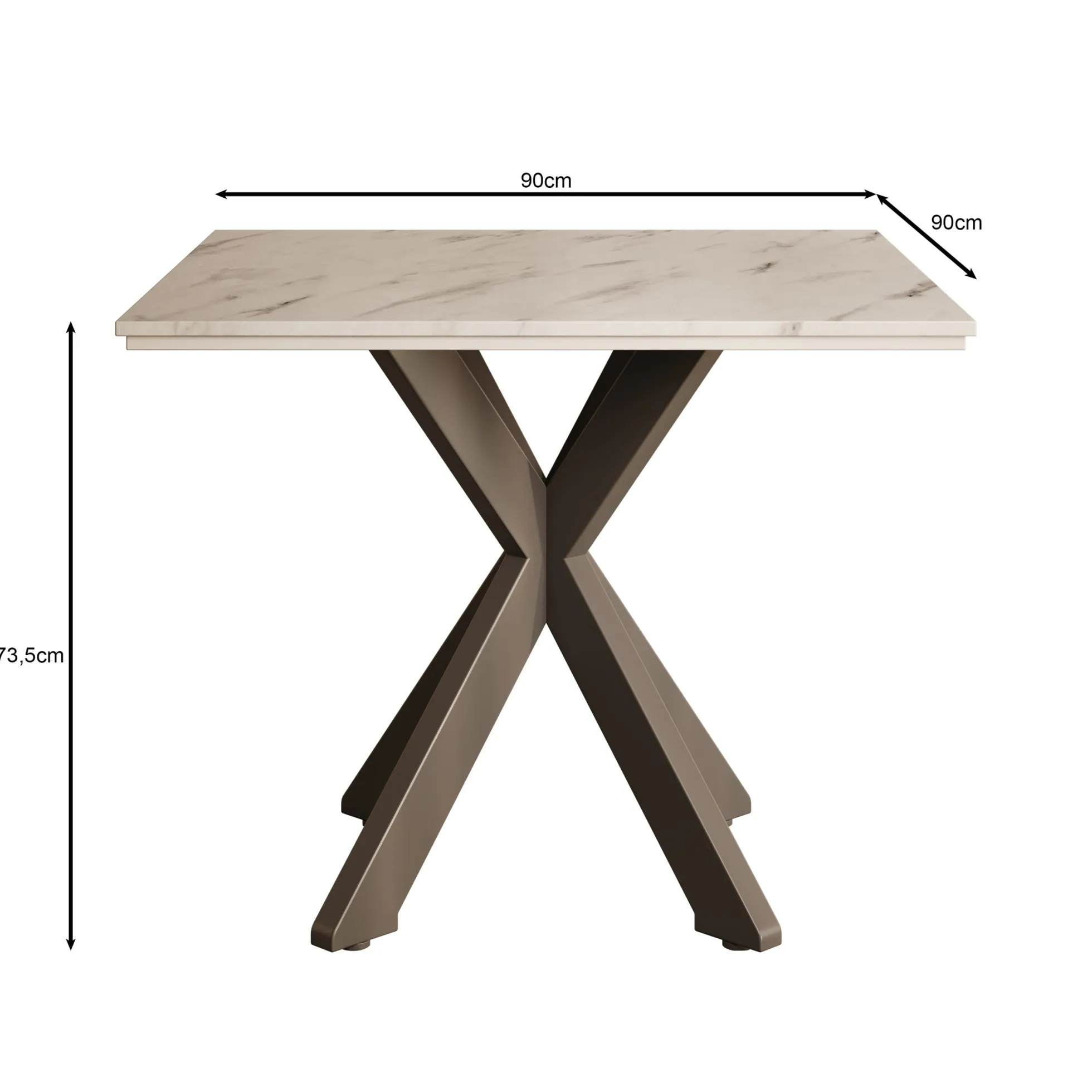 Pacey - Eetkamertafel - Eiken - 90x90x74 cm