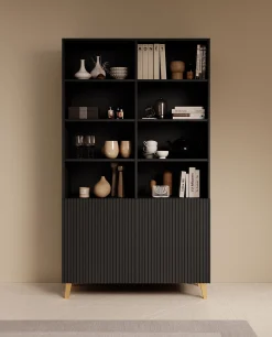 Palamos - Boekenkast - Mat zwart - 100x40x177 cm
