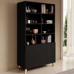 Palamos - Boekenkast - Mat zwart - 100x40x177 cm