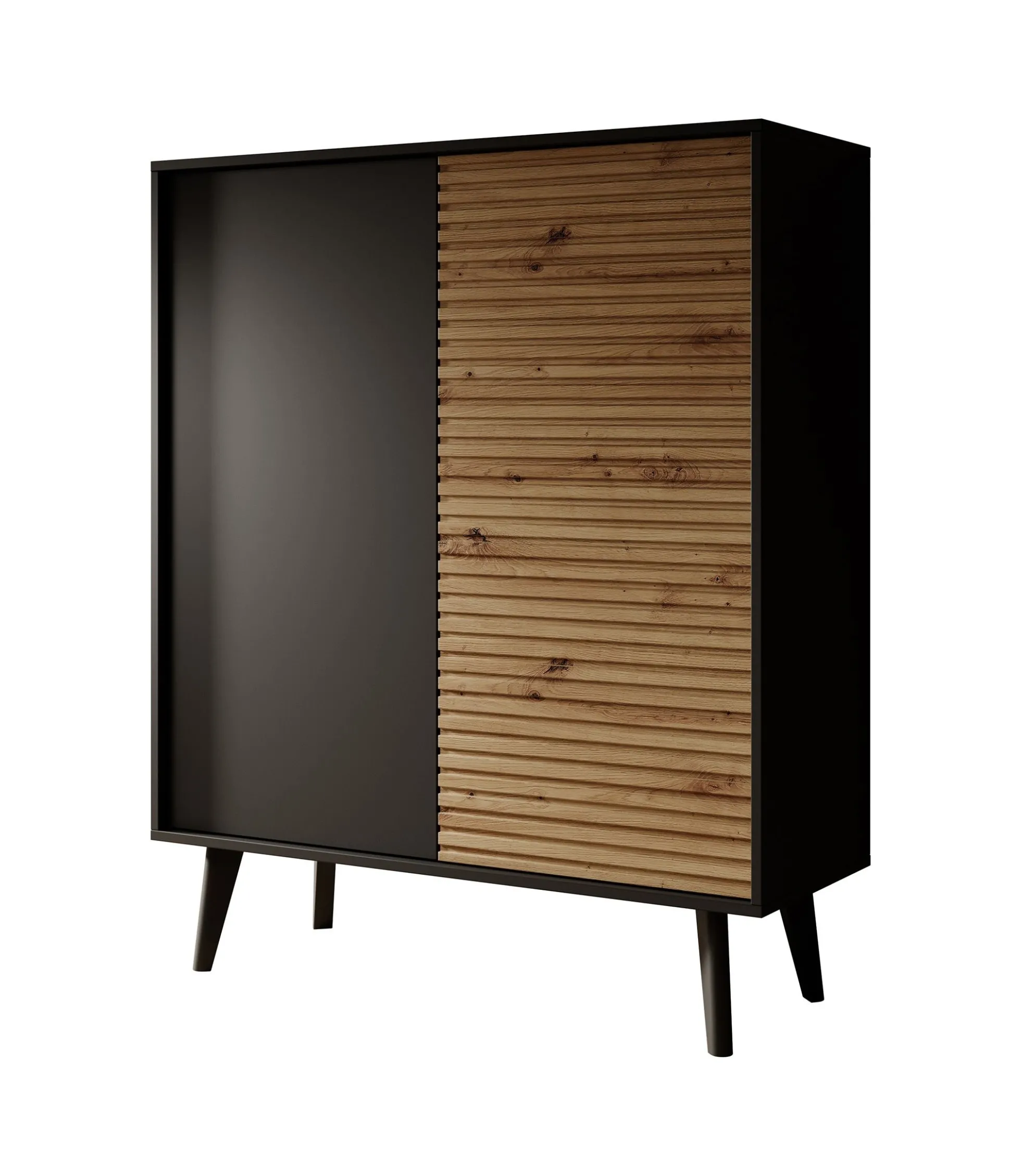 Palladium 2 - Dressoir - Eiken/zwart - 104x39x125 cm
