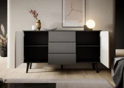 Palladium 3 - Dressoir - Eiken/zwart - 154x39x83 cm
