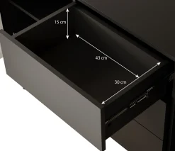 Palladium 3 - Dressoir - Eiken/zwart - 154x39x83 cm