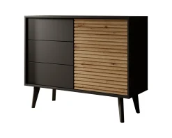 Palladium - Dressoir - Eiken/zwart - 104x39x83 cm