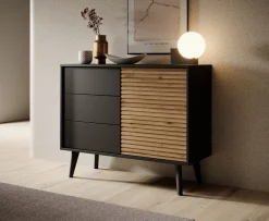 Palladium - Dressoir - Eiken/zwart - 104x39x83 cm
