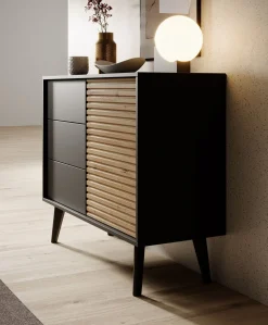 Palladium - Dressoir - Eiken/zwart - 104x39x83 cm