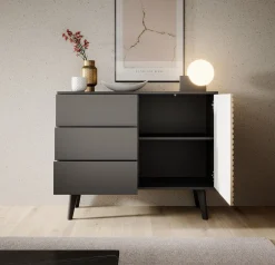 Palladium - Dressoir - Eiken/zwart - 104x39x83 cm