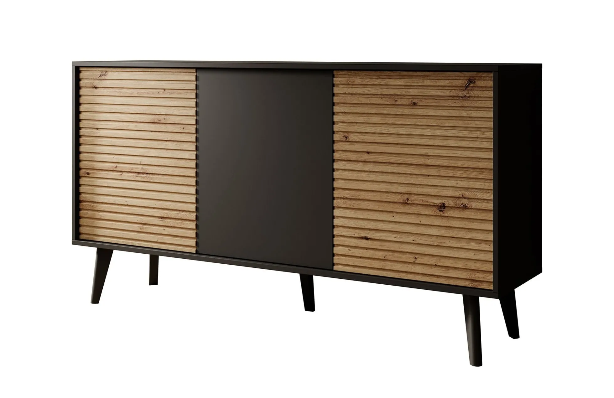 Palladium - Dressoir - Eiken/zwart - 154x39x83 cm