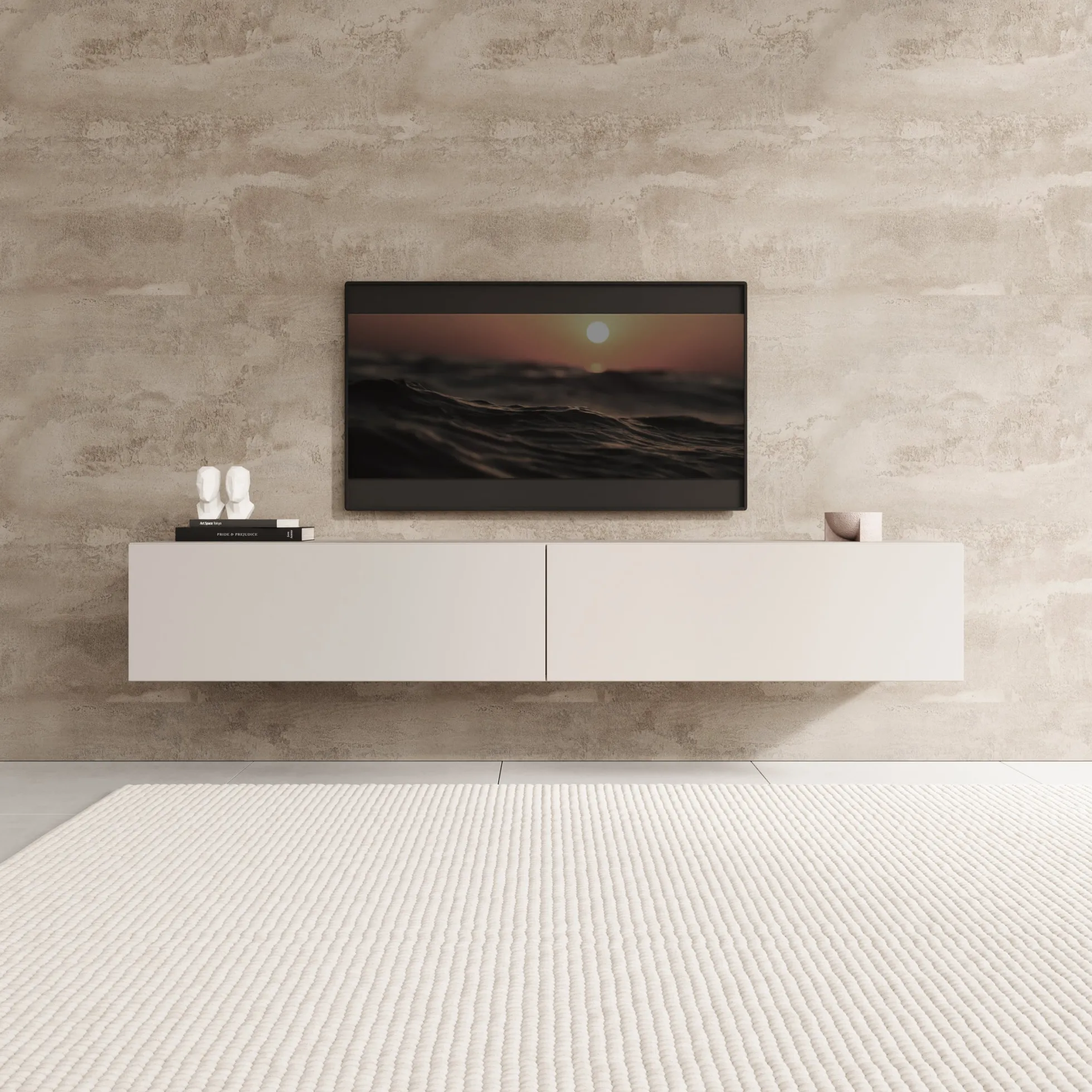 Palm - TV-Meubel - Beige - 180x40x30 cm