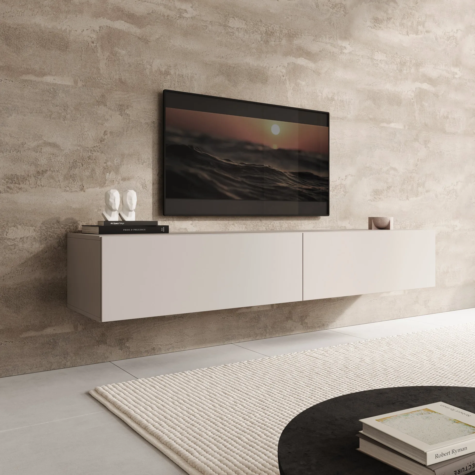 Palm - TV-Meubel - Beige - 180x40x30 cm