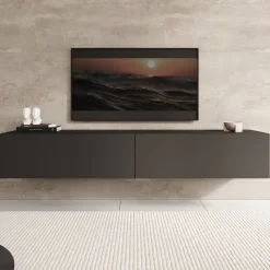 Palm - TV-Meubel - Mat zwart - 180x39x30 cm