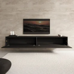 Palm - TV-Meubel - Mat zwart - 200x40x30 cm