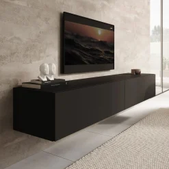 Palm - TV-Meubel - Mat zwart - 200x40x30 cm