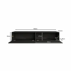Palm - TV-Meubel - Mat zwart - 160x40x30 cm