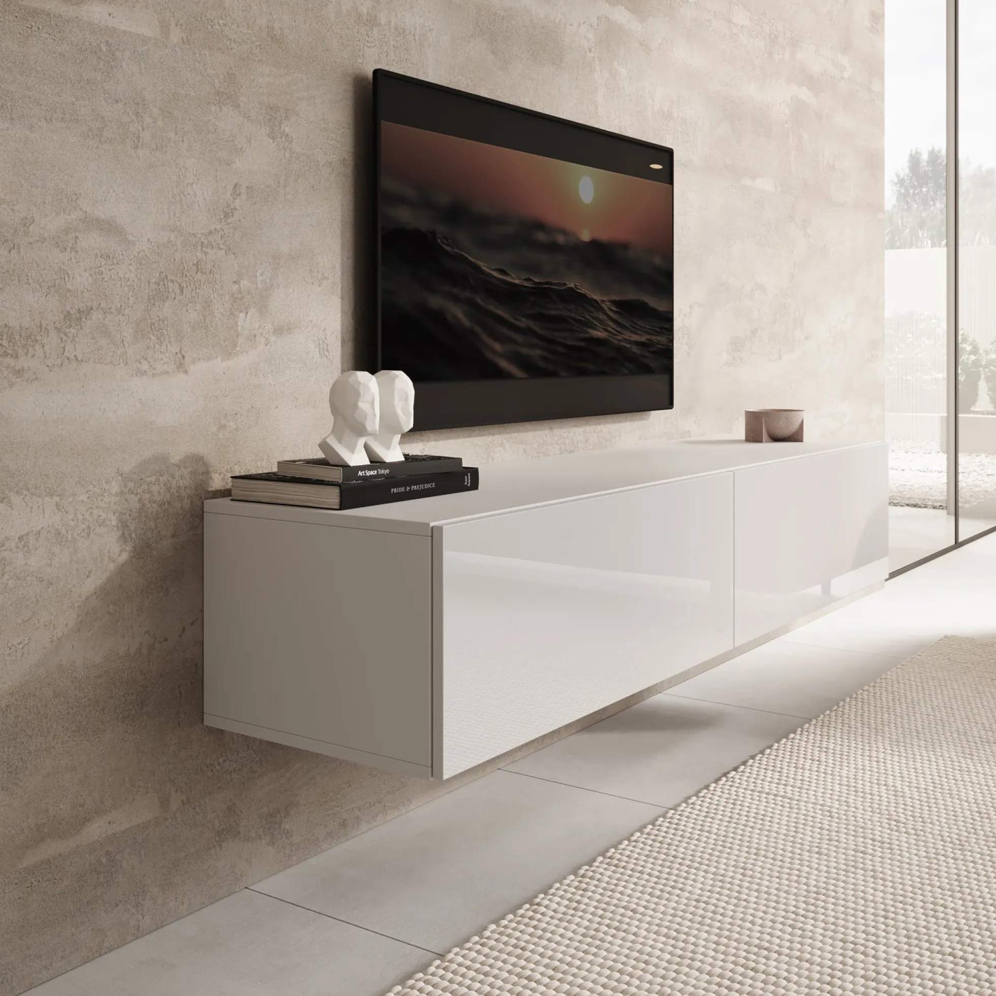Palm - TV-Meubel - Wit - 160x40x30 cm