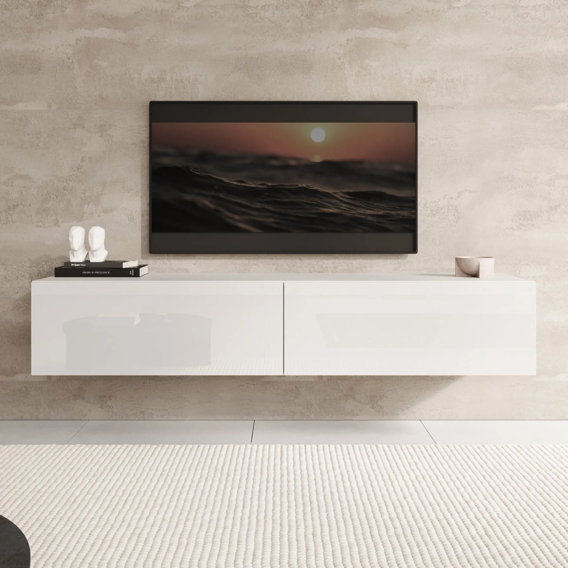 Palm - TV-Meubel - Wit - 160x40x30 cm