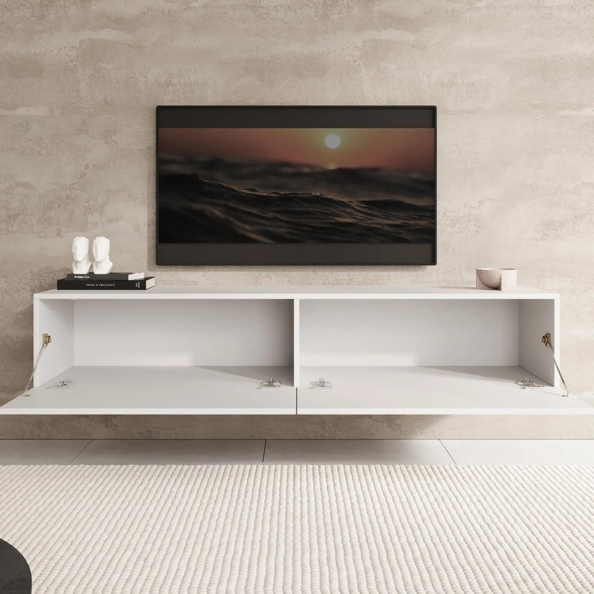 Palm - TV-Meubel - Wit - 160x40x30 cm