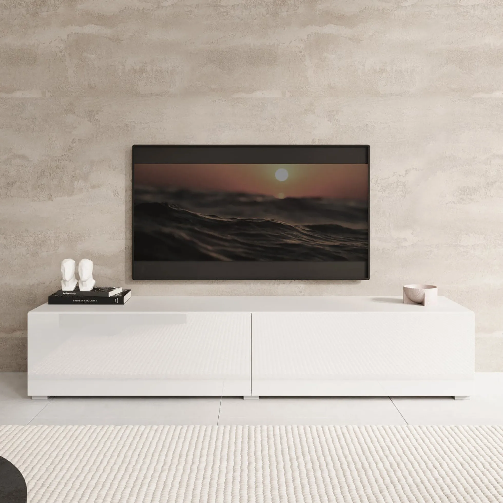 Palm - TV-Meubel - Wit - 160x40x30 cm