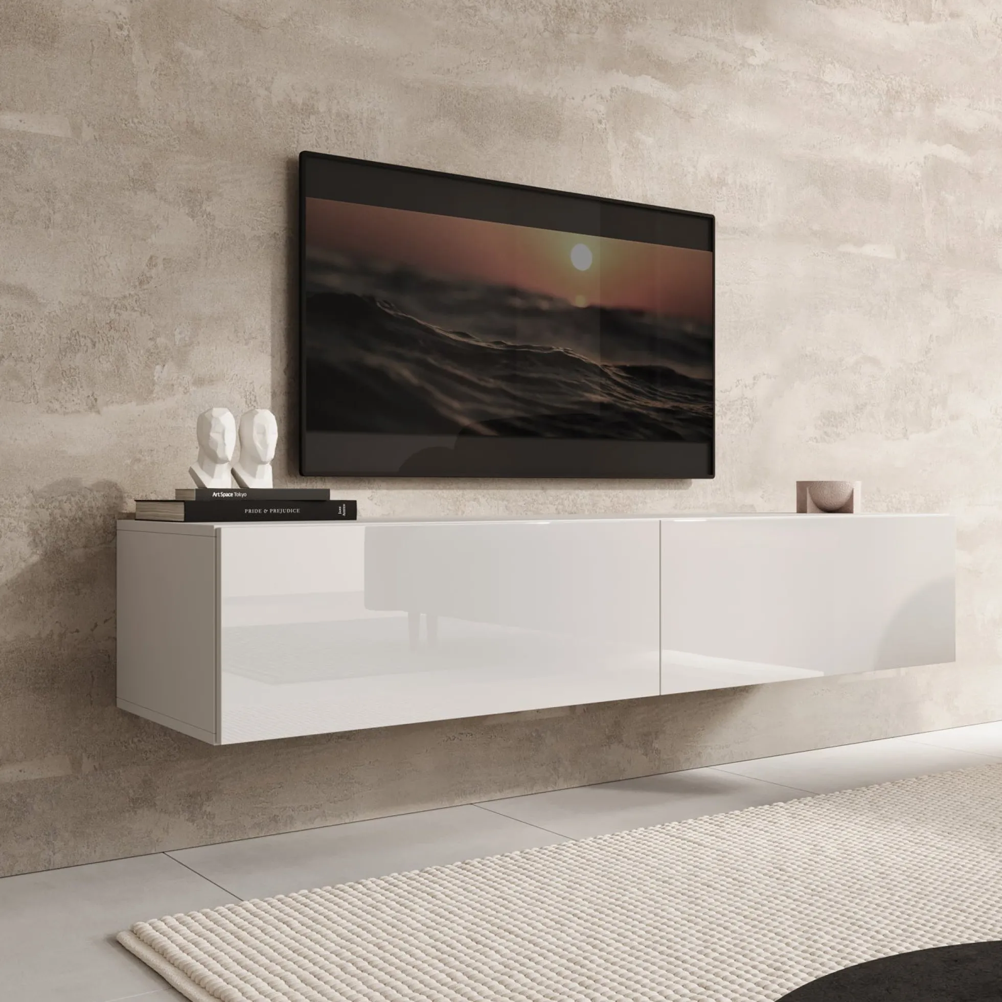 Palm - TV-Meubel - Wit - 160x40x30 cm