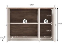 Parello 4 - Dressoir - Wit/eiken - 130x43x88 cm