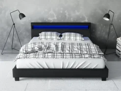 Paris - Tweepersoonsbed met verlichting - Zwart - 180x200 cm