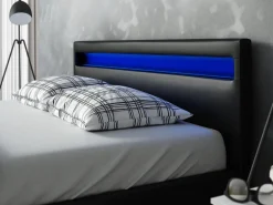 Paris - Tweepersoonsbed met verlichting - Zwart - 160x200 cm
