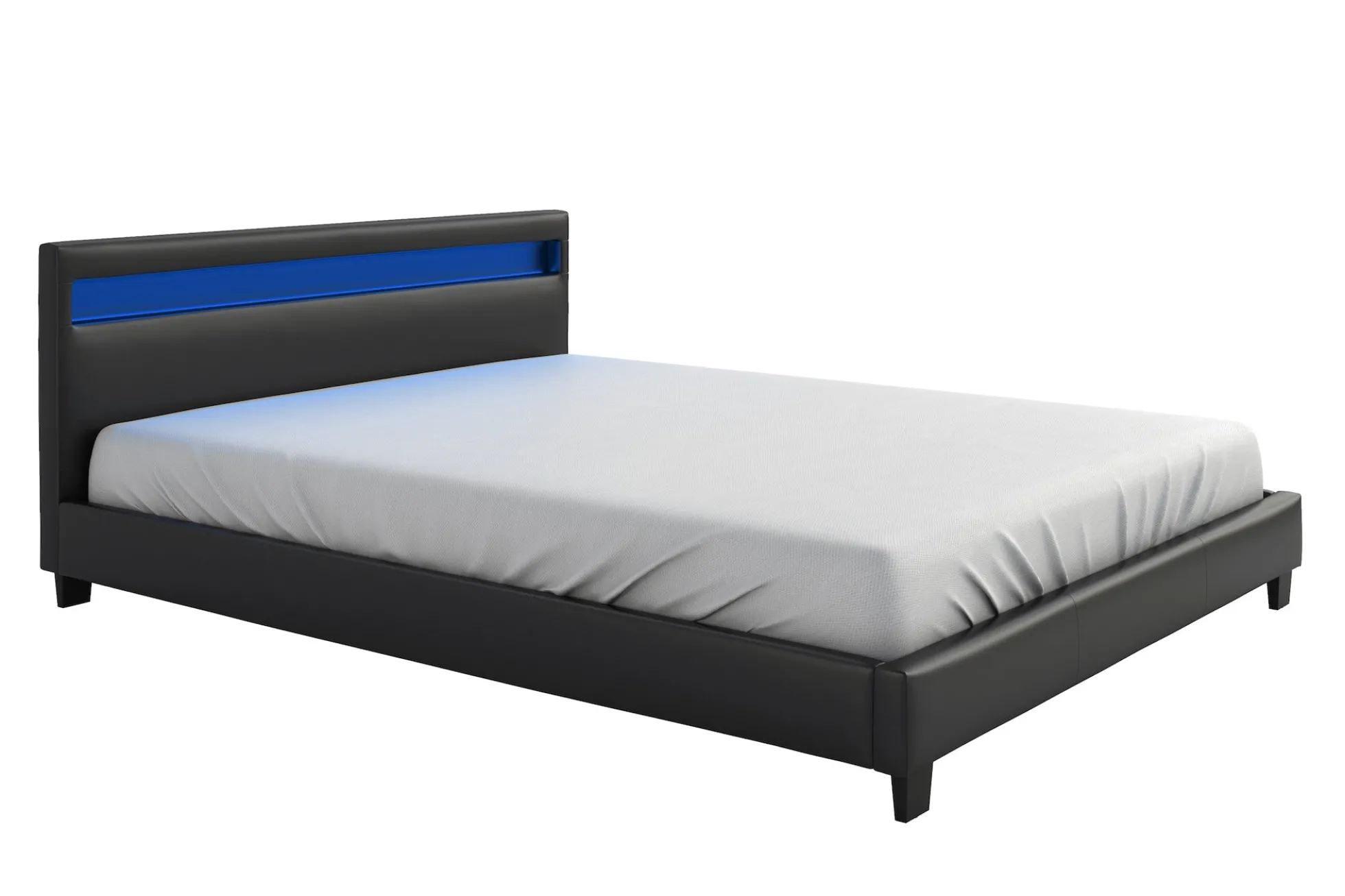 Paris - Tweepersoonsbed met verlichting - Zwart - 160x200 cm