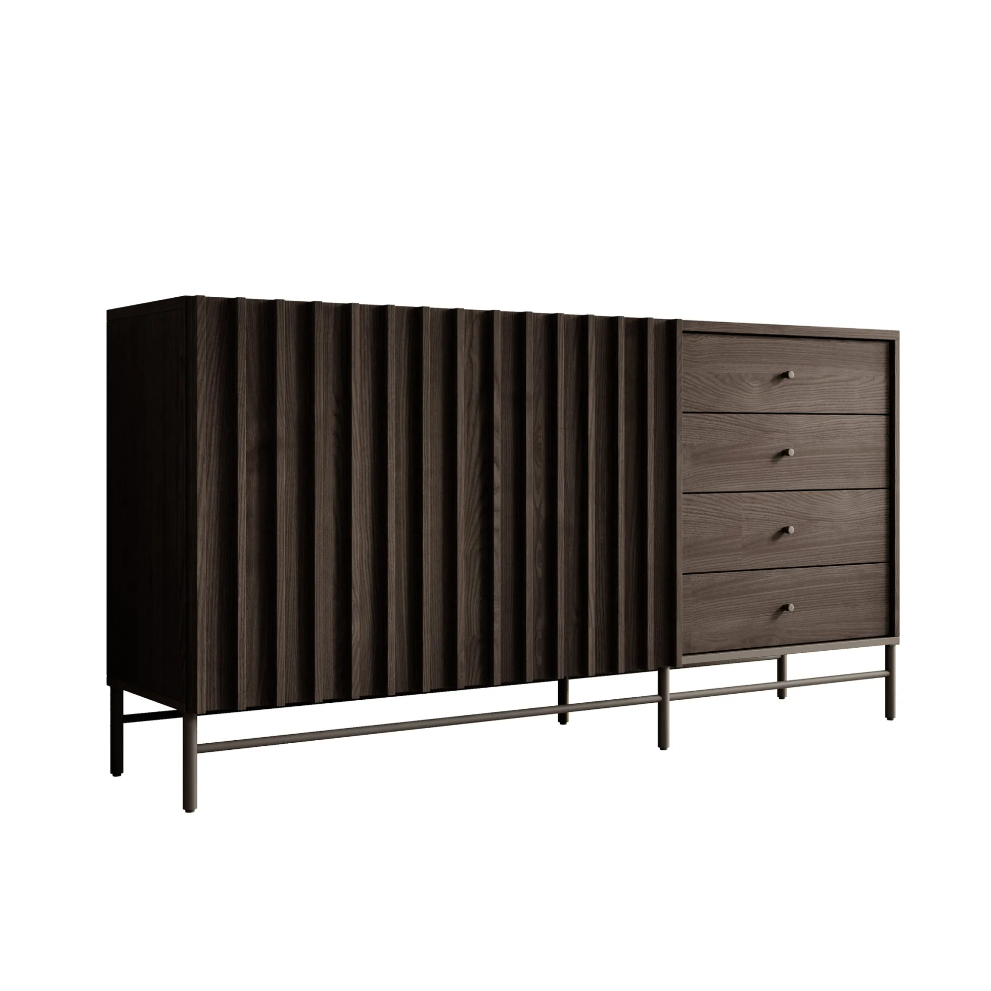 Paz - Dressoir - Donker eiken - 165x44x87 cm
