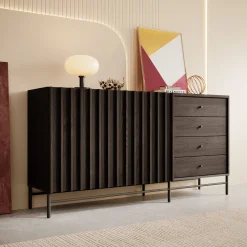 Paz - Dressoir - Donker eiken - 165x44x87 cm