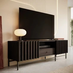 Paz - TV-Meubel met 2 deuren - Donker eiken - 165 cm