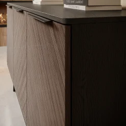 Pedro - Dressoir - Donker eiken/zwart - 150x41x80 cm