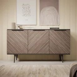 Pedro - Dressoir - Donker eiken/zwart - 150x41x80 cm