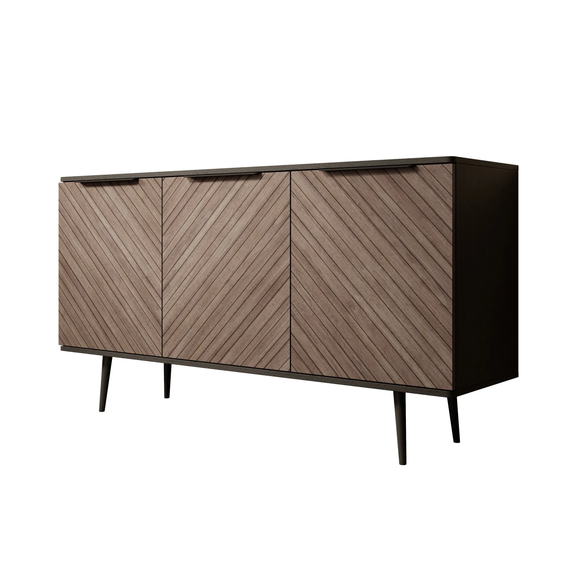 Pedro - Dressoir - Donker eiken/zwart - 150x41x80 cm