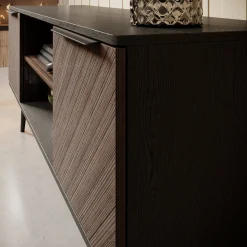 Pedro - TV-Meubel - Donker eiken/zwart eiken - 150 cm
