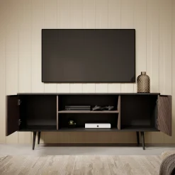 Pedro - TV-Meubel - Donker eiken/zwart eiken - 150 cm