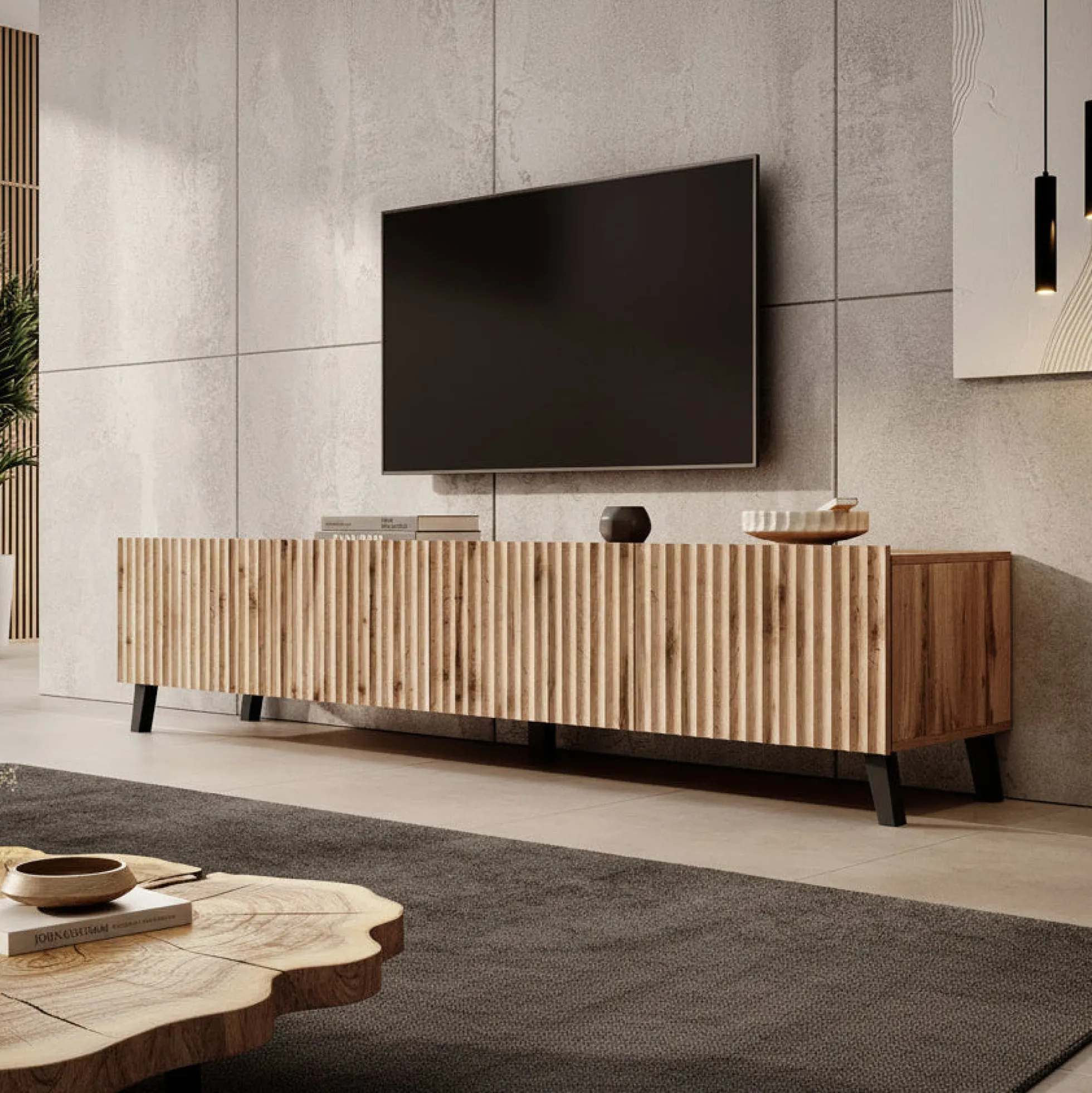 Pepinos 2 - TV-Meubel - Eiken - 200x42x44 cm