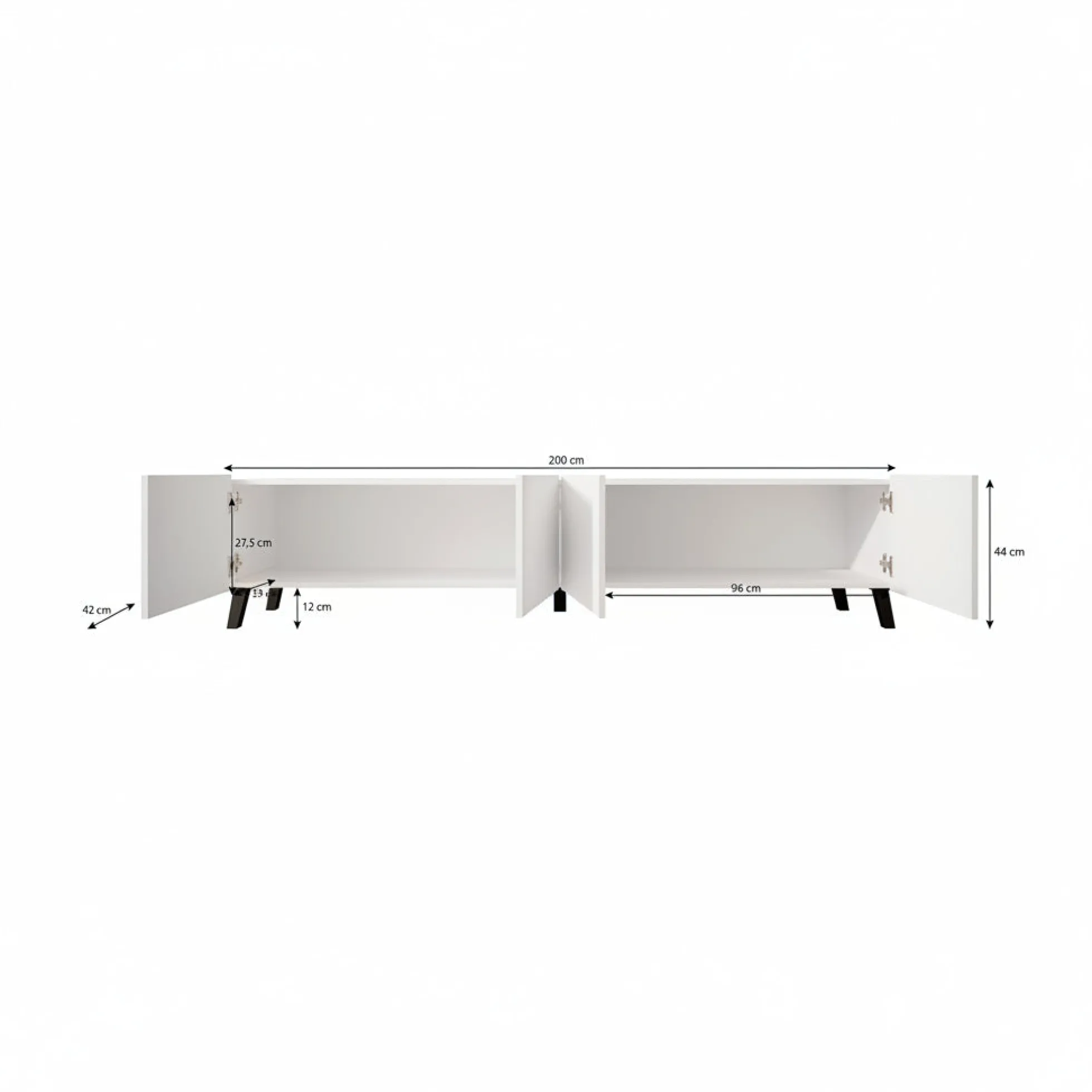 Pepinos 2 - TV-Meubel - Eiken - 200x42x44 cm