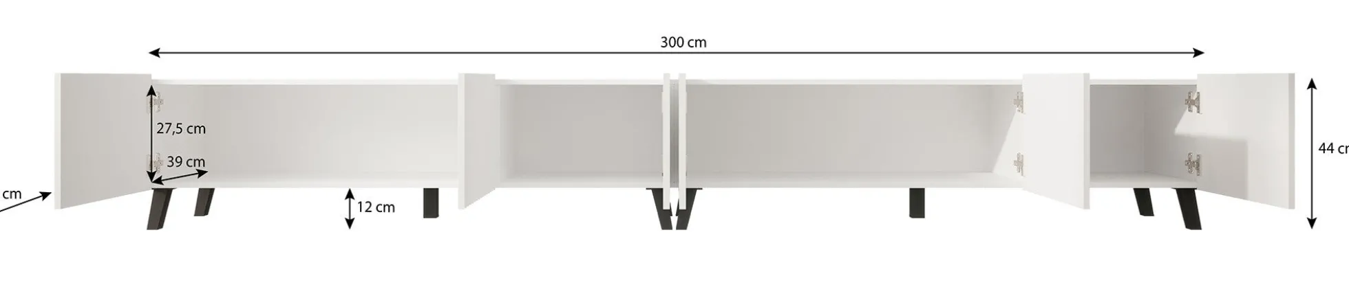 Pepinos 2 - TV-Meubel - Eiken - 300x42x44 cm