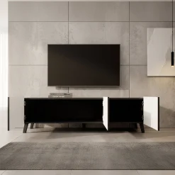 Pepinos 2 - TV-Meubel - Mat zwart - 150x42x44 cm