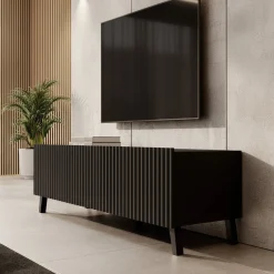 Pepinos 2 - TV-Meubel - Mat zwart - 150x42x44 cm