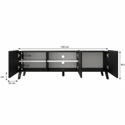 Pepinos 2 - TV-Meubel - Mat zwart - 150x42x44 cm