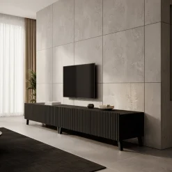Pepinos 2 - TV-Meubel - Mat zwart - 300x42x44 cm