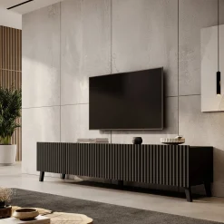 Pepinos 2 - TV-Meubel - Mat zwart - 200x42x44 cm